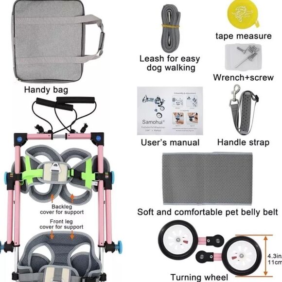 Samohui Gen 4 Dog Wheelchair for 8-17 Lbs Dog - ~Extra Small (XS) - Picture 2 of 15